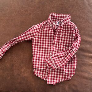 Janie and Jack Red Checkered Button Down Shirt